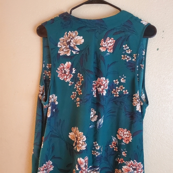 Xhilaration Green Sleeveless Floral Boho Dress XXL - Picture 2 of 6